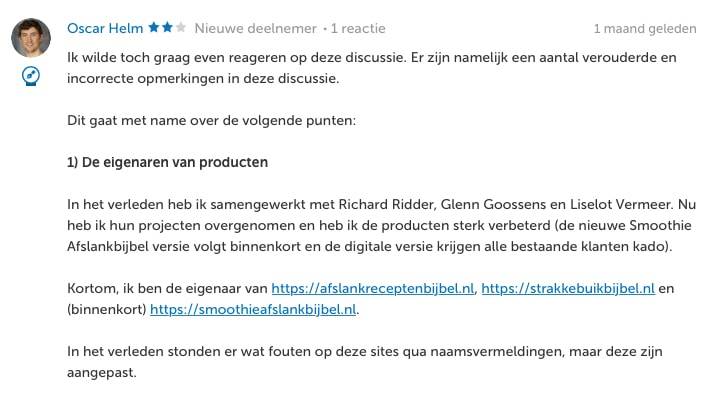 reactie Oscar Helm