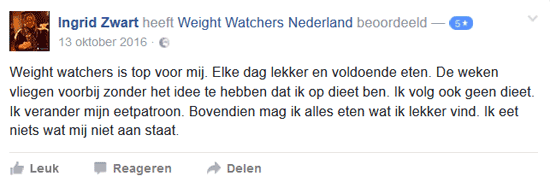 review van weight watchers door Ingrid