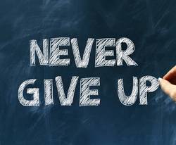 never give up